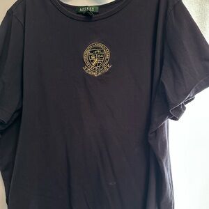 Ralph Lauren Blue Short Sleeve Tee with Gold Crest